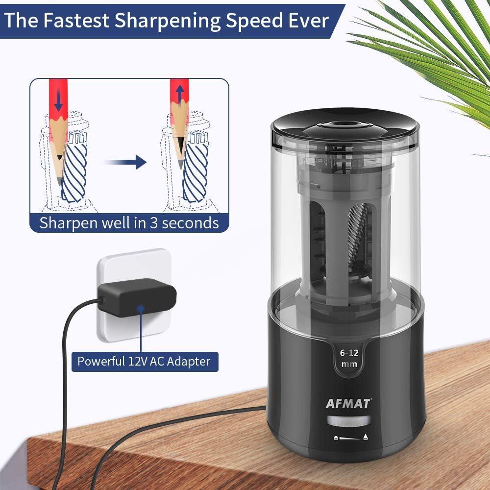 AFMAT Long Point Art Pencil Sharpeners for 6-12mm Drawing Sketching Colored  Pencils Heavy Duty Electric Pencil Sharpener for Artists(Blue)
