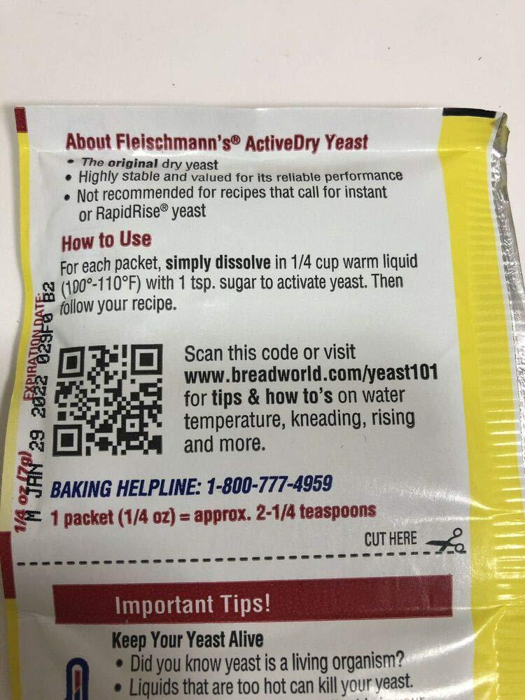 FLEISCHMANN'S ACTIVE DRY Yeast Original 2 Packs of 3 1/4 oz Packets New Selaed 0.25 Ounce (Pack