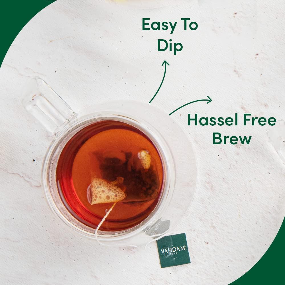 VAHDAM Chai Tea Variety Sampler Pack 60 Tea Bags 6 Flavors 10 Tea