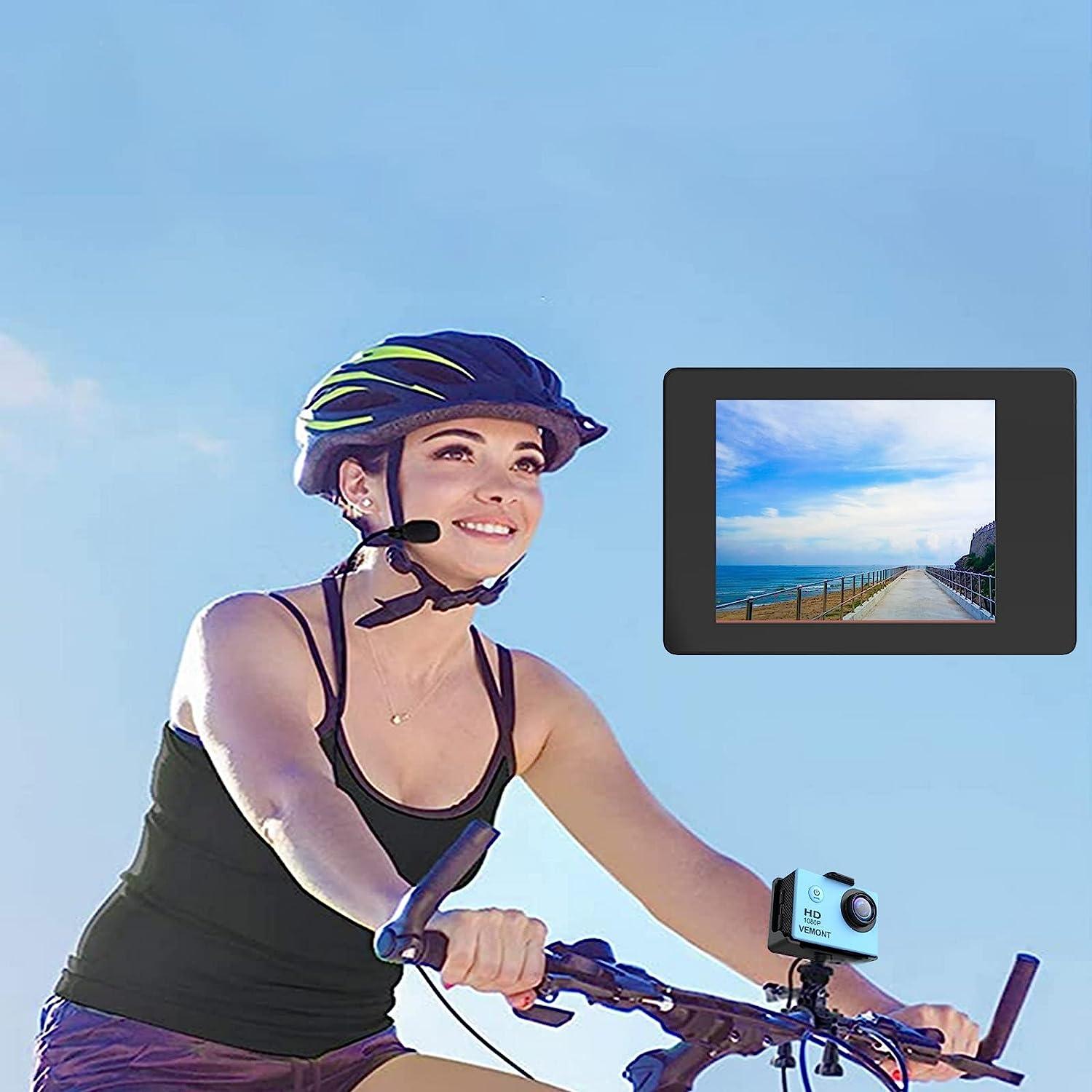 Vemont 1080P 12MP Action Camera Full HD Sports Cam 30m Waterproof with Mounting Kit Blue