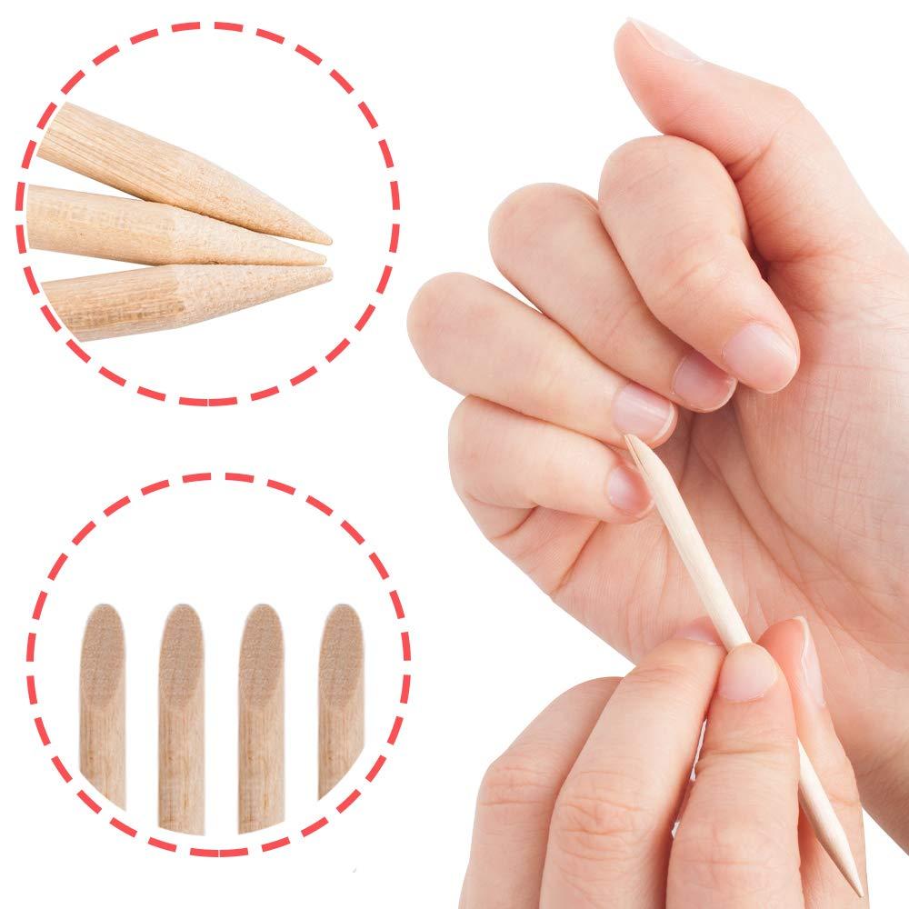Adecco LLC Orange Sticks for Nails,Wooden Cuticle Sticks, Manicure Sticks  Pedicure Tool 110mm (50P)