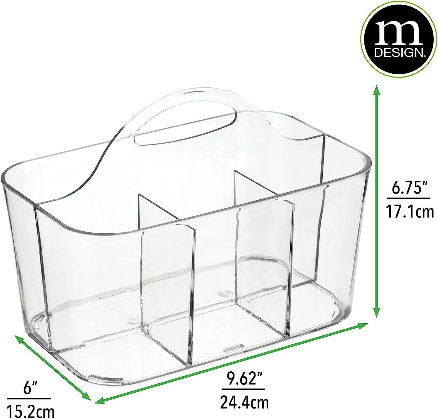New Plastic Portable Makeup Organizer Caddy Tote Divided Basket Bin with  Hand