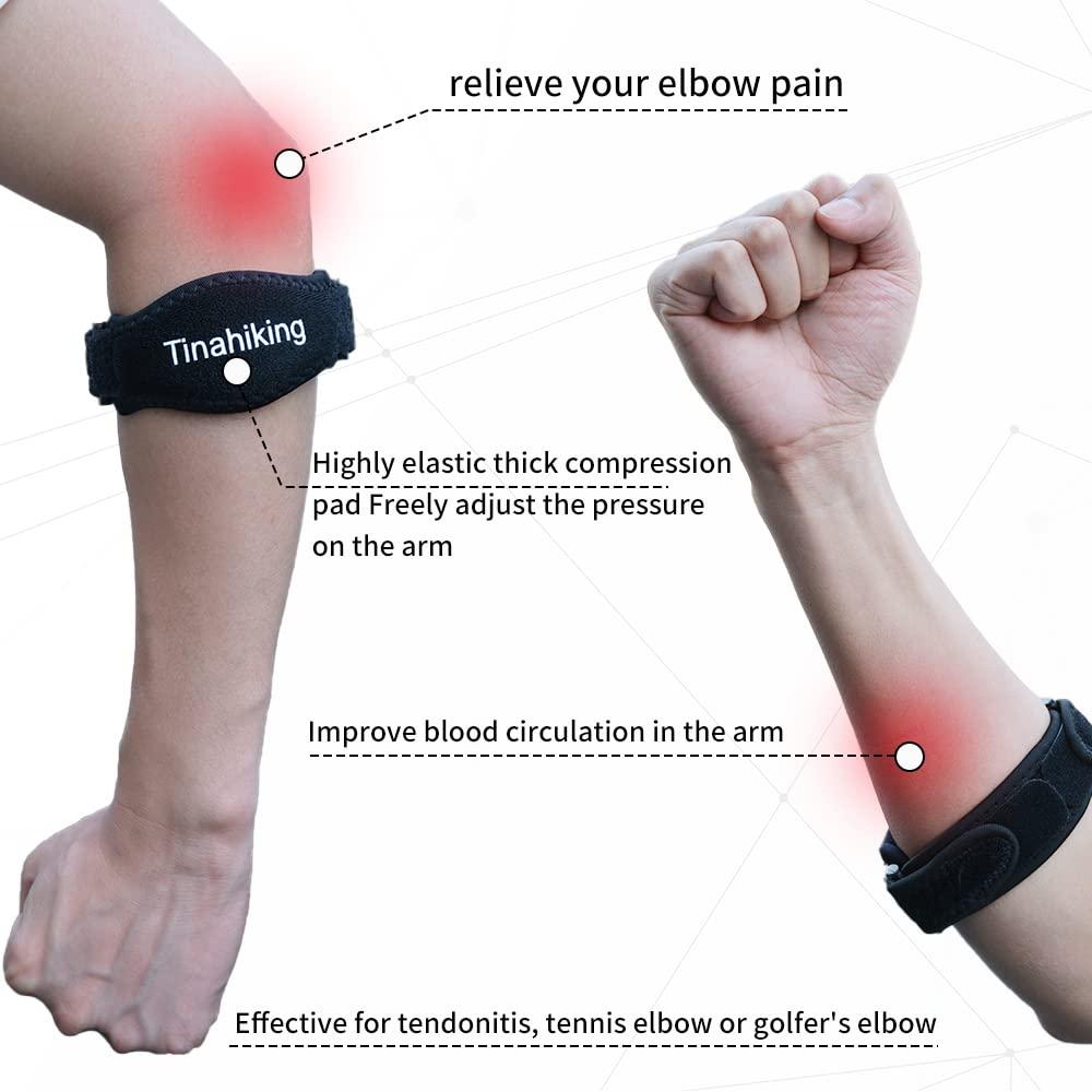 Elbow Brace for Tendonitis and Tennis Elbow 2 Pack Tennis Elbow Brace for  Women and Men Lateral Epicondylitis Elbow Brace Adjustable Straps With Compression  Pads.Tennis Elbow Strap Relieves Tendon Stress