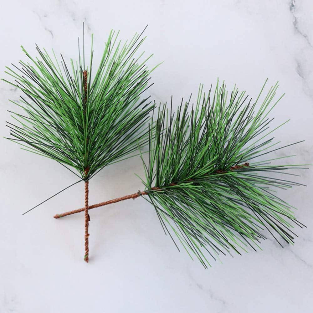 Vuwuma Shxstore-1 Artificial Green Pine Needles Branches Small Twigs Stems Picks for Christmas Flower Arrangements Wreaths and Holiday Decorations, 20