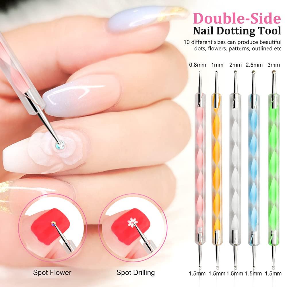 Trexee 5 PCS Double Way Dotting Painting Pen Manicure Tools Nail Art Dotting  pen Tool Dot Set : Amazon.in: Beauty