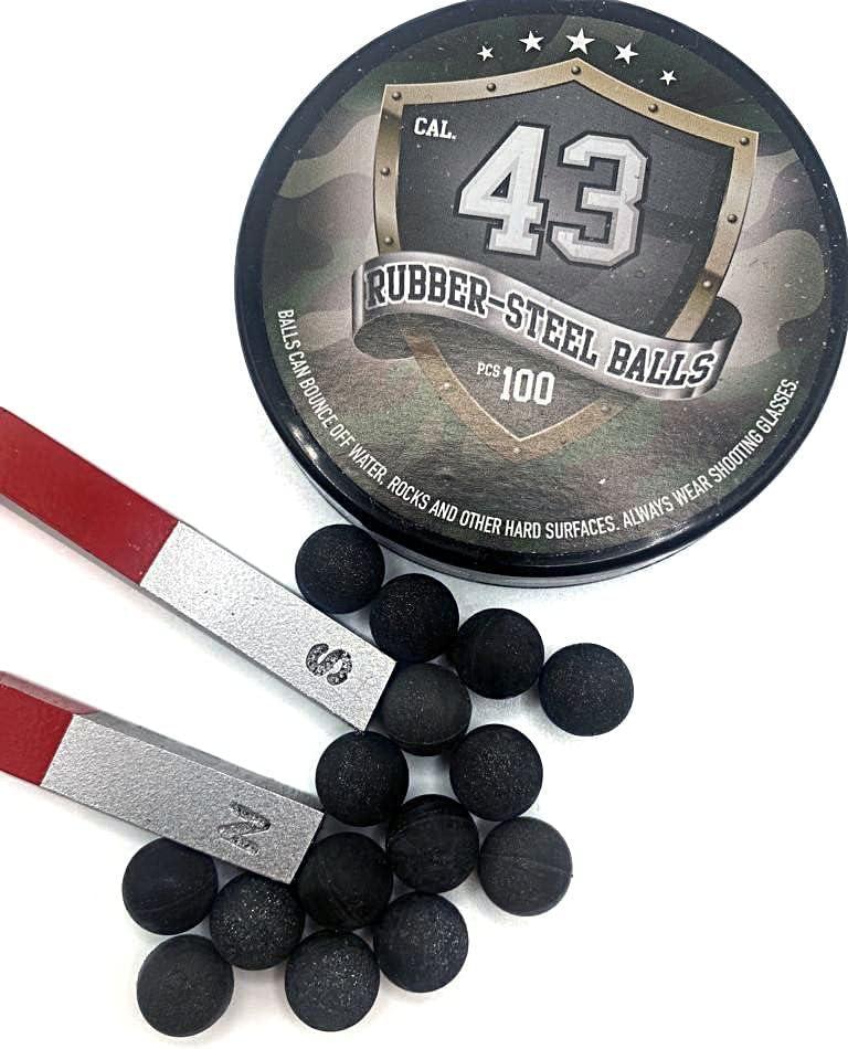 100x Premium Quality Hard Mix Rubber Steel Balls Paintballs Reballs Powerballs for Self Home