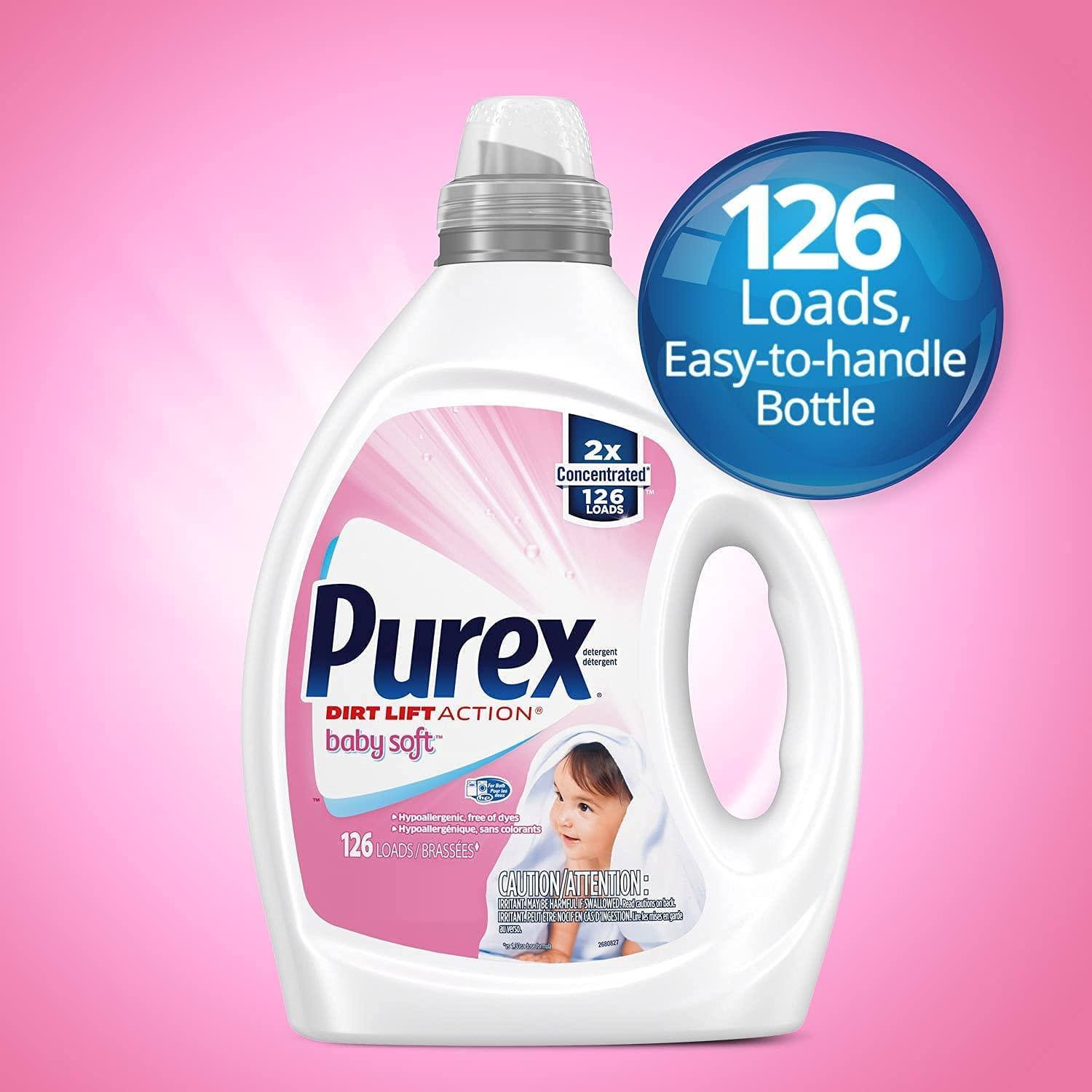 Purex Liquid Baby Laundry Detergent, Baby Soft Scent, 2X Concentrated