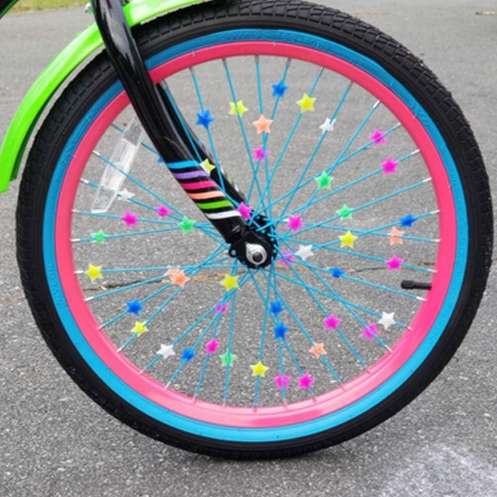 72 Pezzi Perle Decorativa Per Raggi Bici - Forme Cuore, Stella, Cerchio - Accessori Per Bici Bambini - Riflettenti
