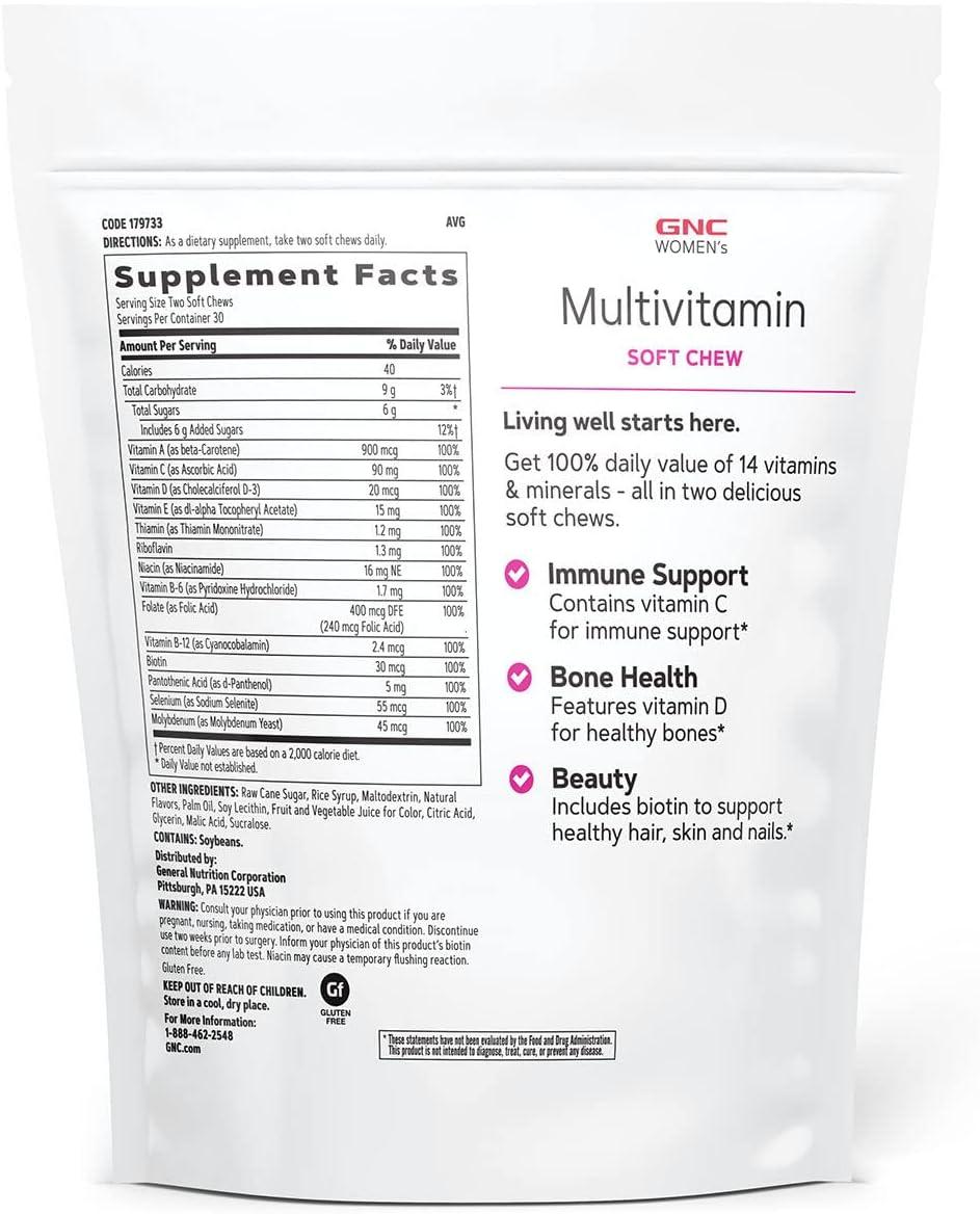 GNC Womens Multivitamin Soft Chew Mixed Fruit