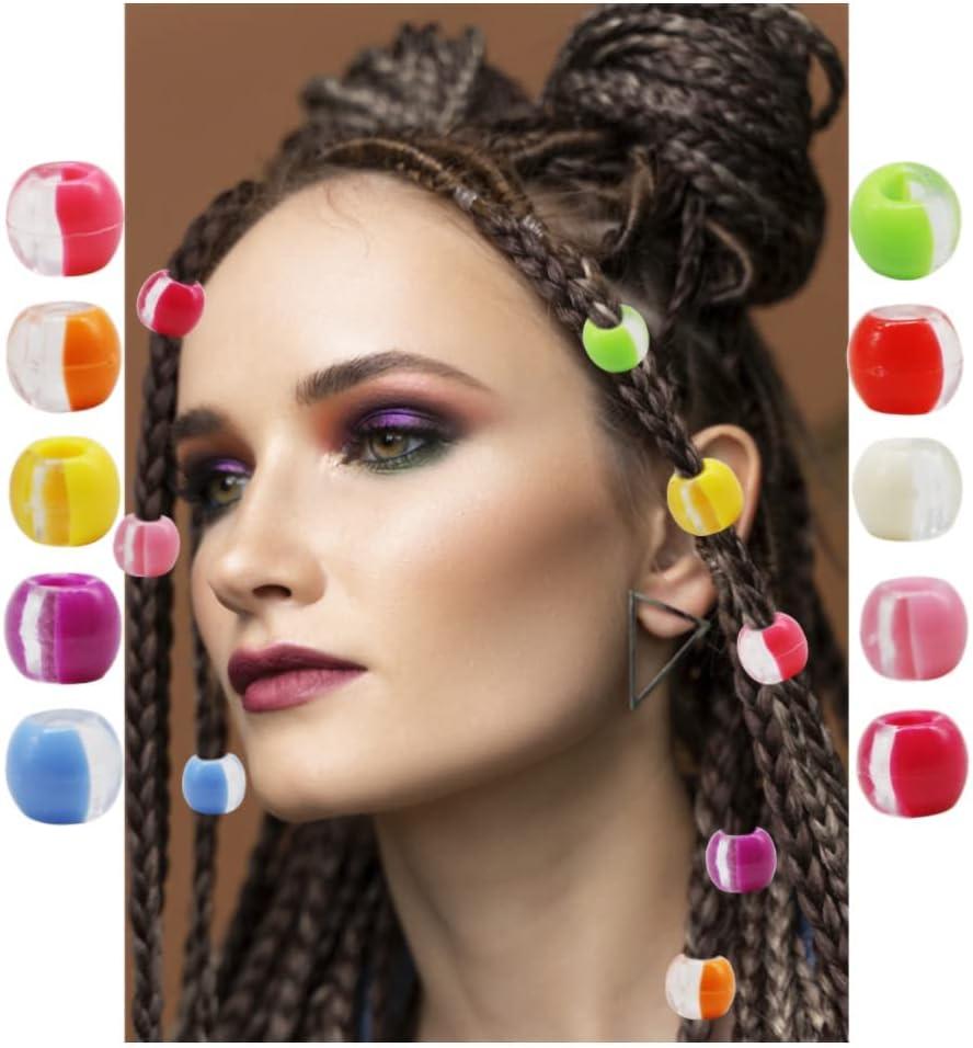 Hair Beads Pony Beads for Hair Braids 6x9mm Plastic Bead 4mm Large Hole for Kids  Girls African Hair Bead Accessories - AliExpress