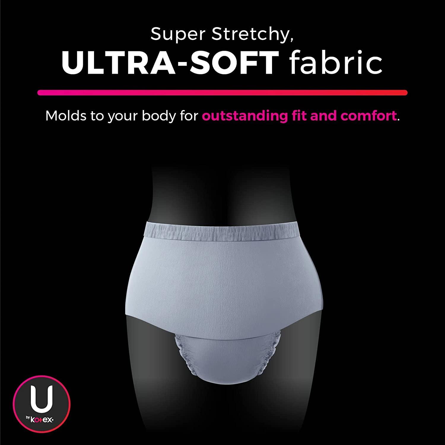 U by Kotex DreamWear Disposable Overnight Period Underwear for