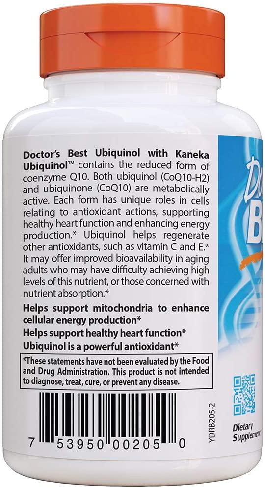 Doctor's Best Ubiquinol with Kaneka 100 mg 60 Softgels