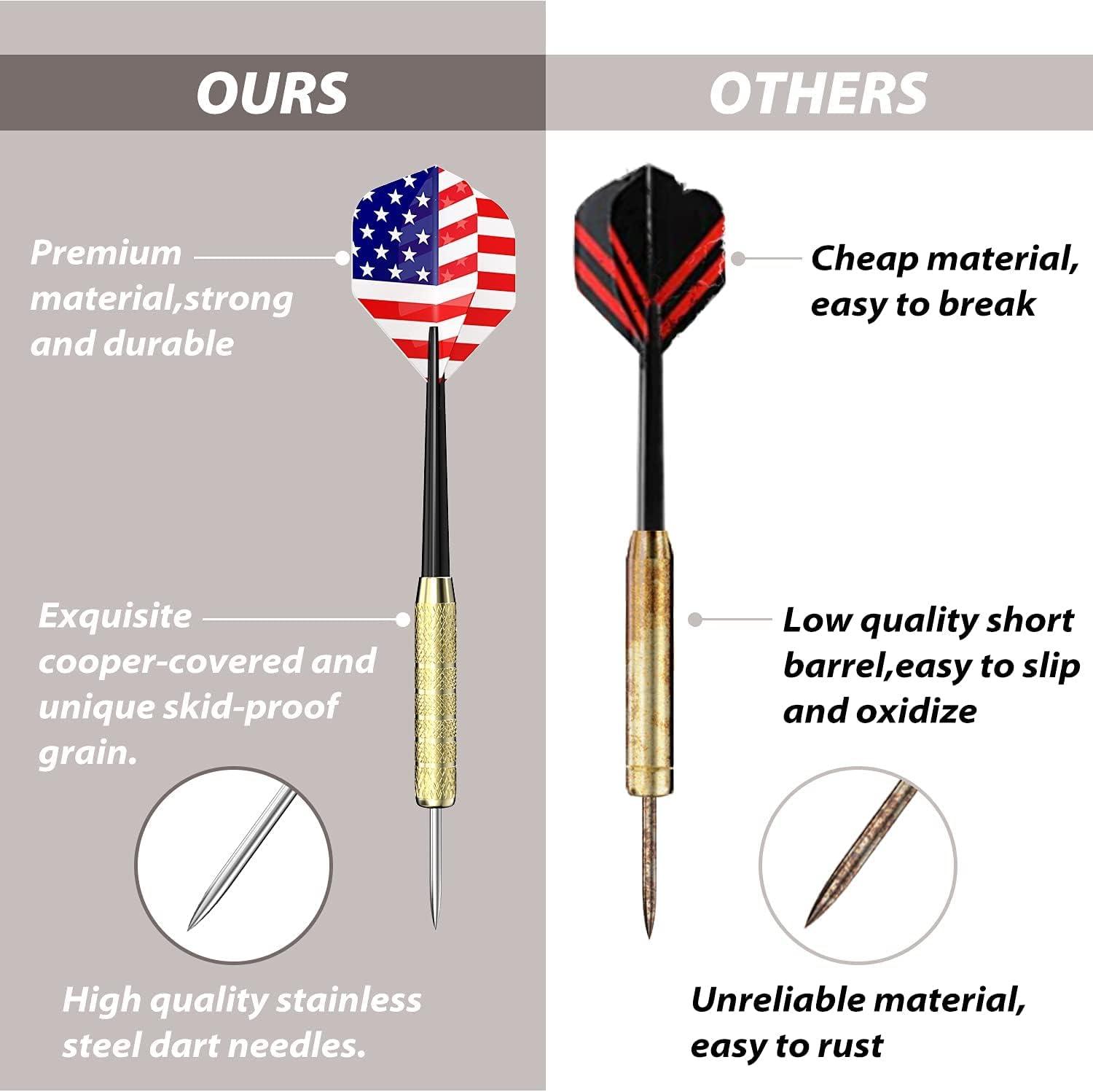 Ohuhu Steel Tip Darts, Professional Metal Darts with National Flag
