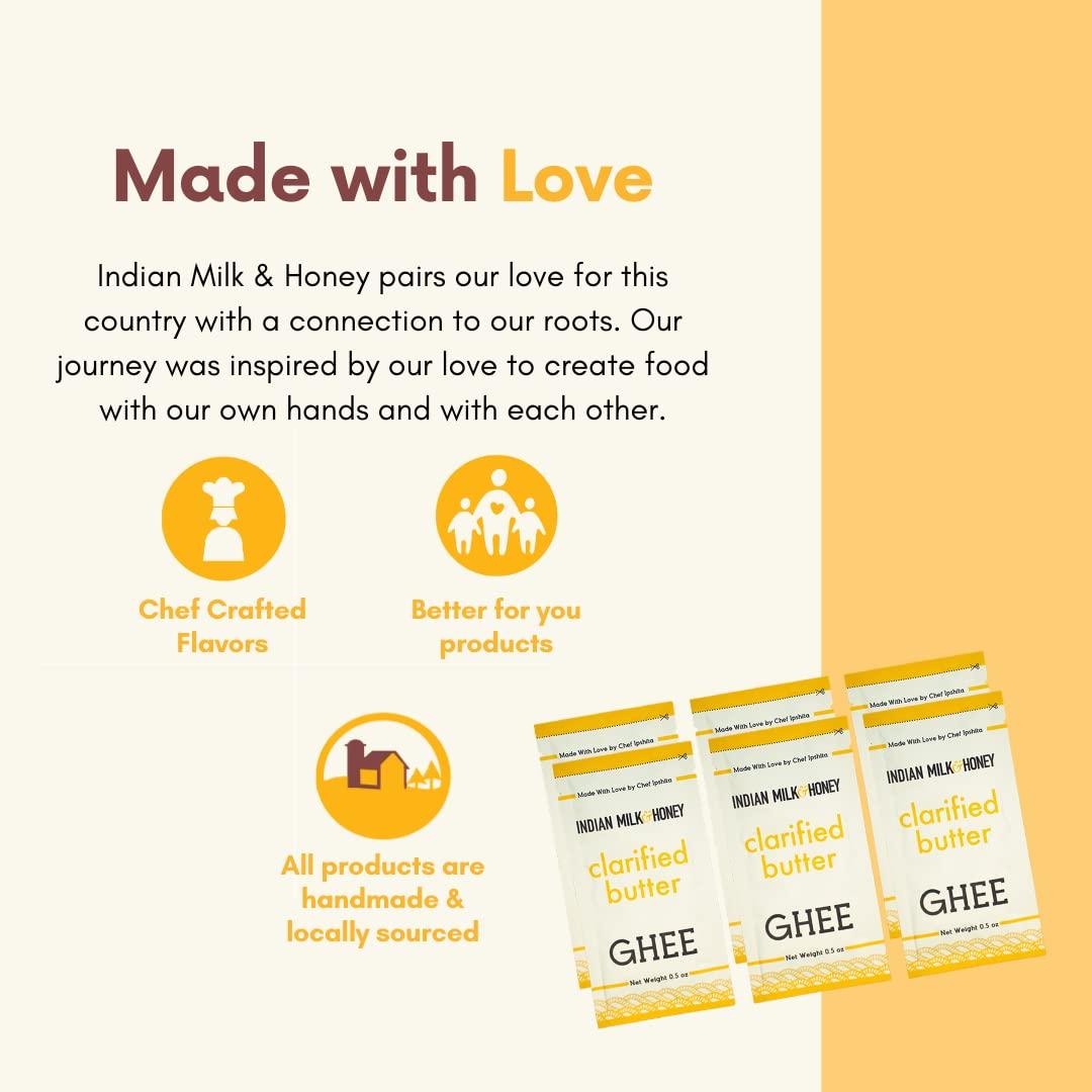 Classic Ghee Butter, GrassFed by Indian Milk & Honey, 0.5 oz x 6
