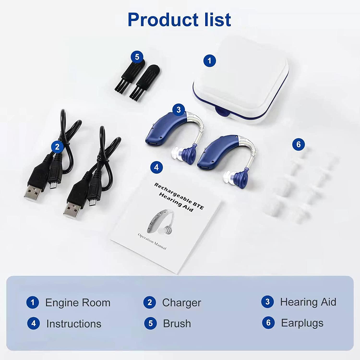 Rechargeable Hearing Aid for Seniors, LIGINN Hearing Amplifier Aids