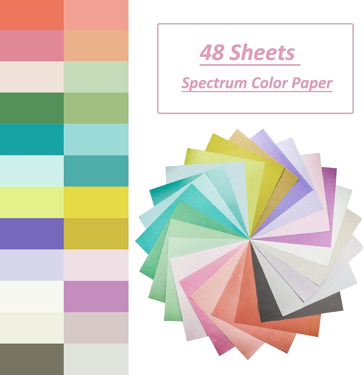 Livholic 48 Sheets Pastel Color Scrapbook Paper 12x12 Inch 24 Assorted  Colored Card stock 120gsm 32lb Rainbow Paper for Cardmaking, Assorted Color  Shading Projects,Origami,Kids Crafts Pastel Edition