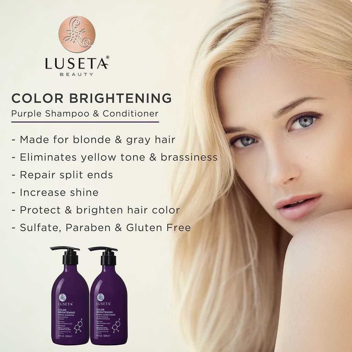 Luseta Purple Shampoo & Conditioner Set for Blonde & Gray Hair