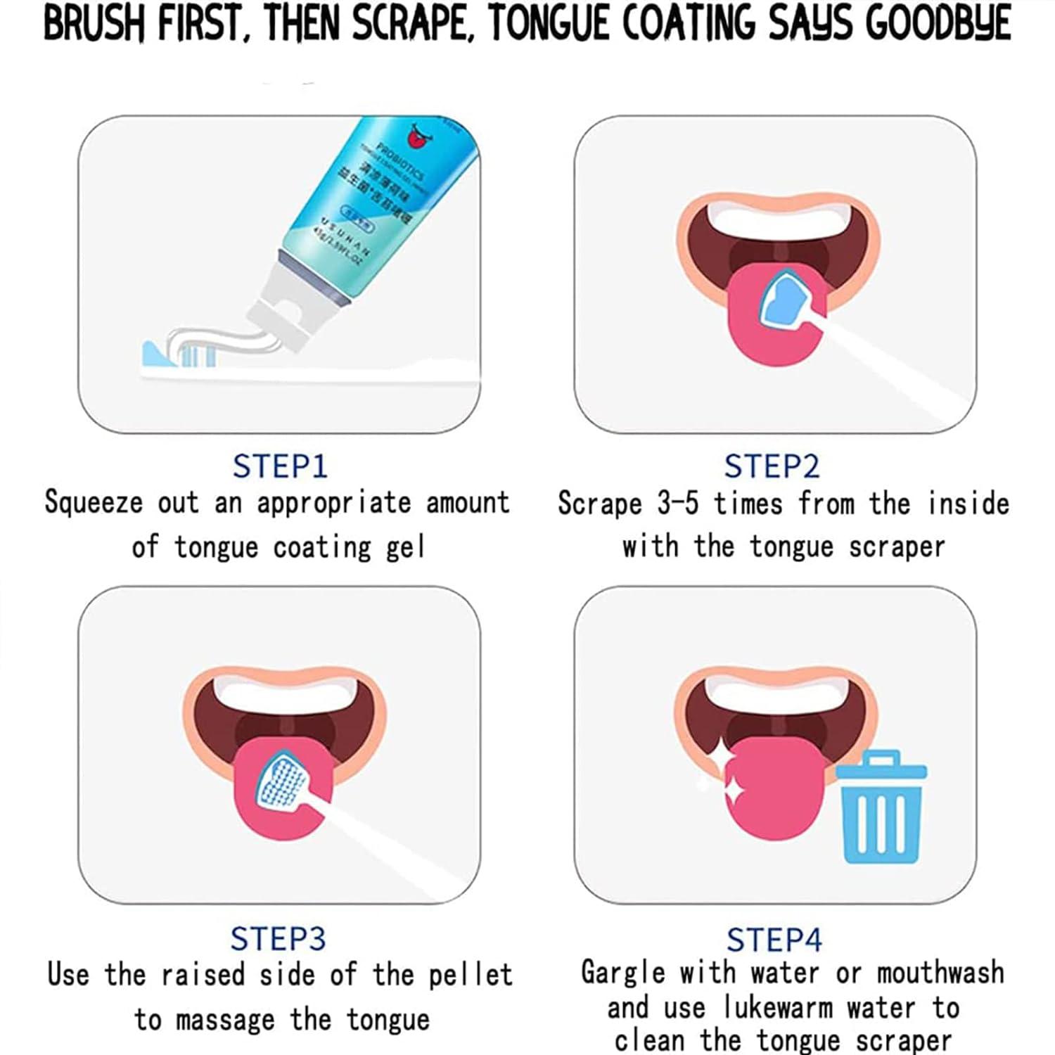 Oral Hygiene Brush & Tongue Cleansing Set with Probiotic Gel Mint