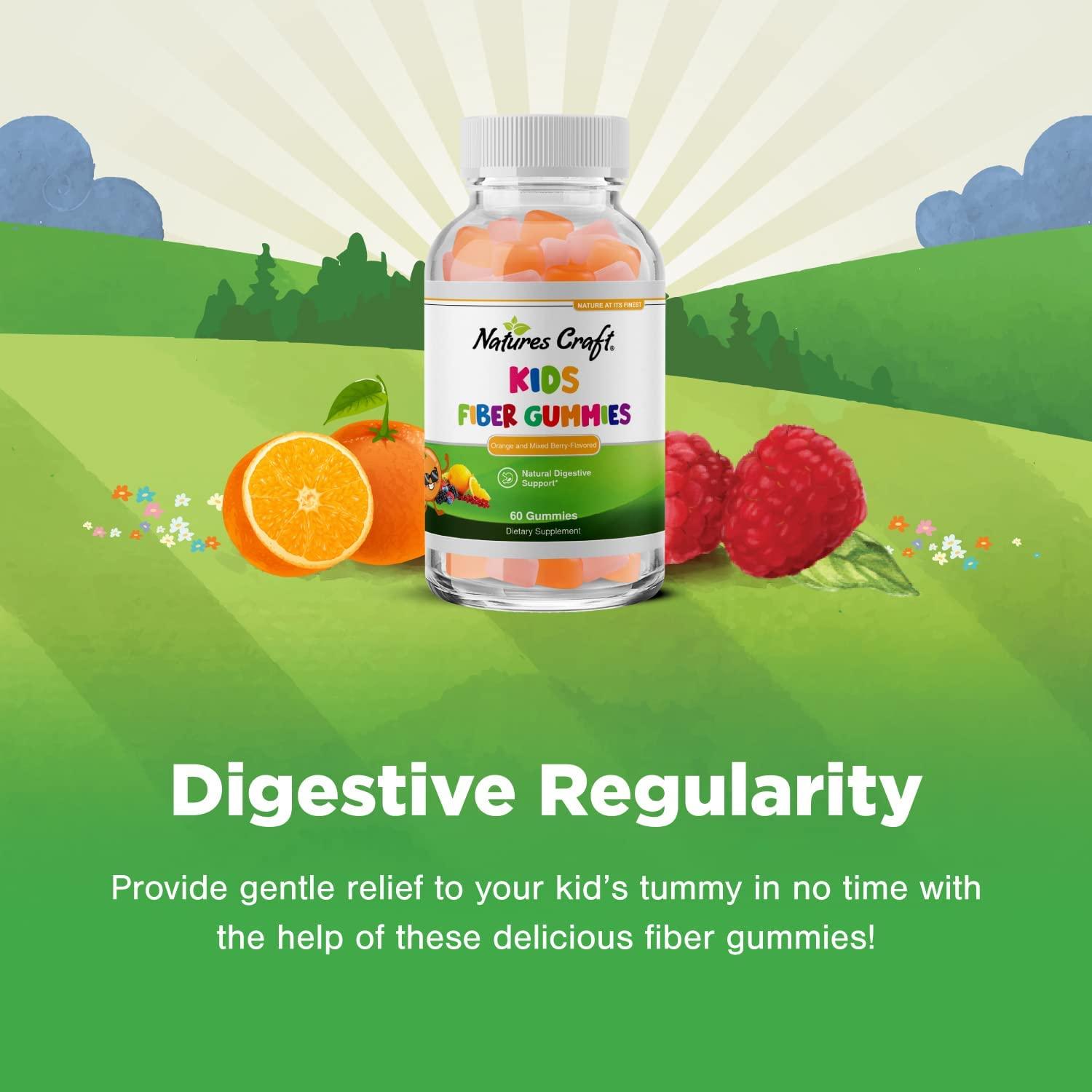 Kids Fiber Gummy Prebiotics Supplement Soluble Fiber Gummies for Kids