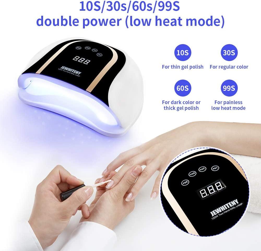120W UV LED Nail Lamp, Faster Nail Dryer for Gel Polish with 4 Timer  Setting, Professional Gel Nail UV Light for Two Hand Curing Lamp with 54  Pcs Light Bead Auto Sensor