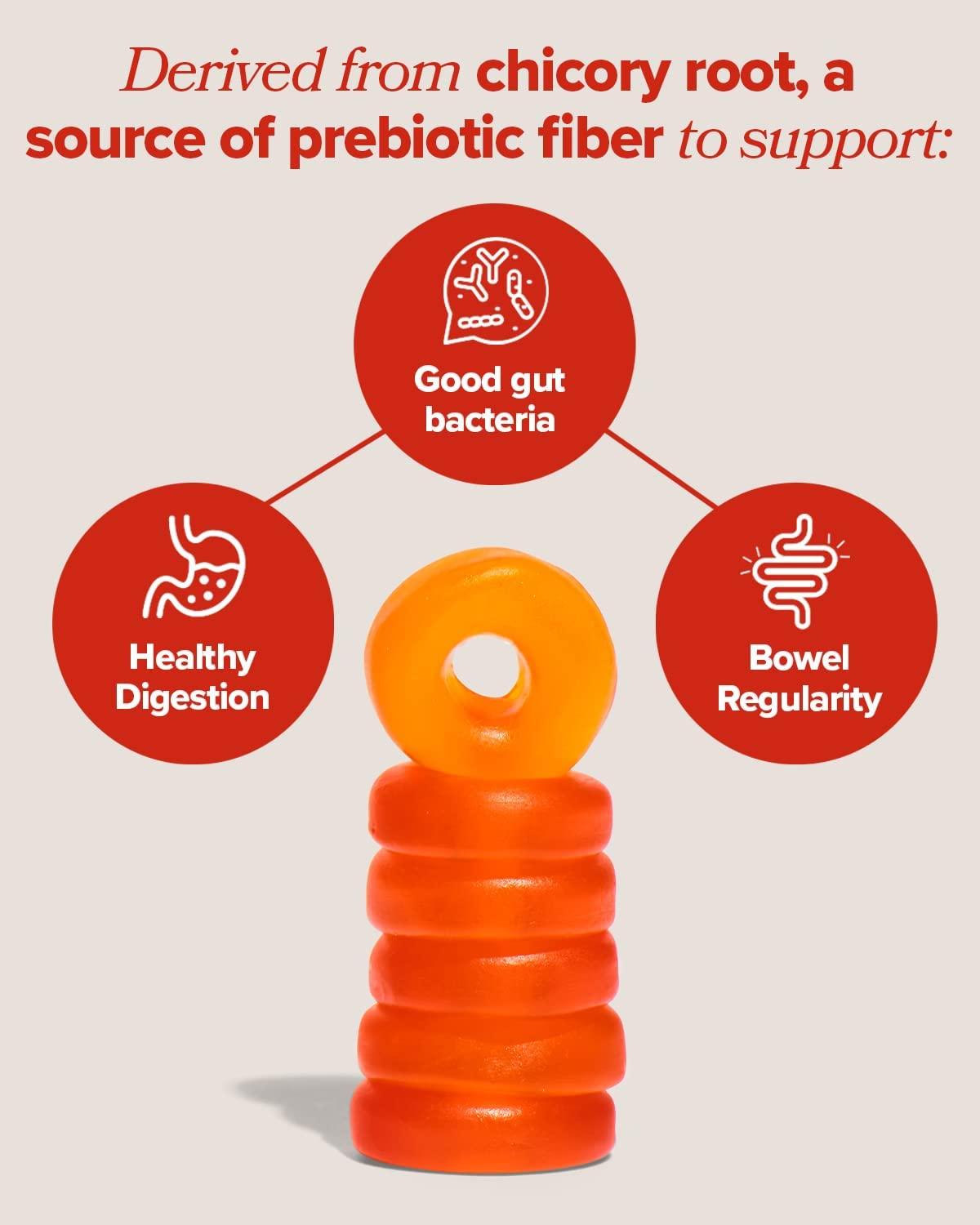 GOGO Fiber Gummies for Adults Prebiotic Chicory Root Inulin Fiber