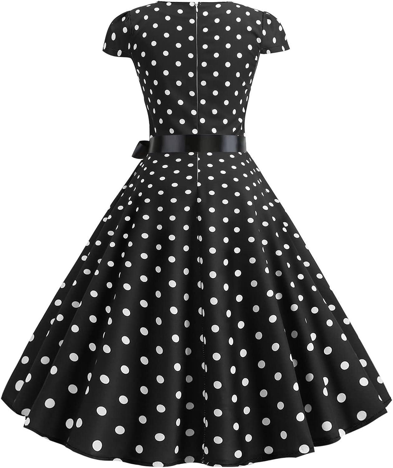 white christmas dresses Polka Dot Retro 50's 60's Vintage Dress – Dressystar main image 0