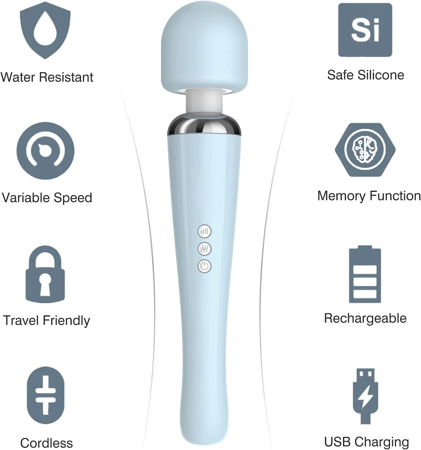 Neck Full Body Personal Massage Wand Multi-Speed Handheld Vibrator For  Women Men