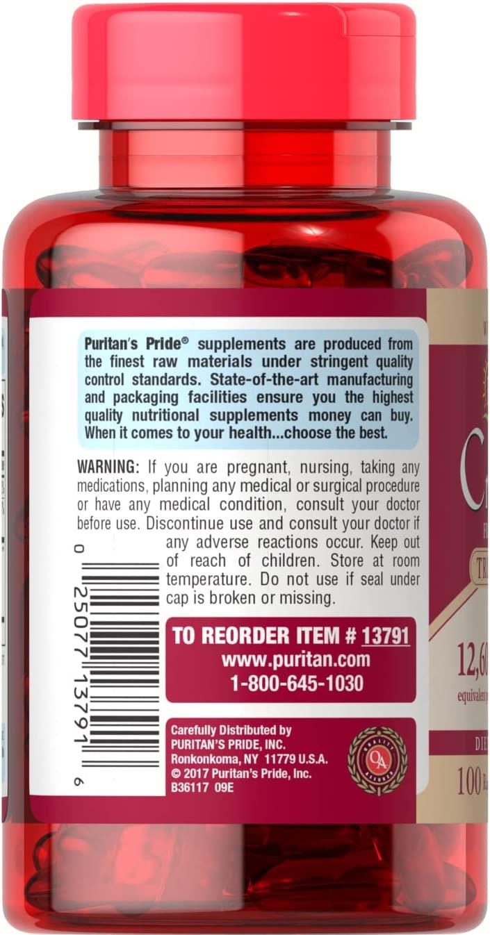 Puritan's Pride Triple Strength Cranberry Fruit Concentrate 12,600 Mg
