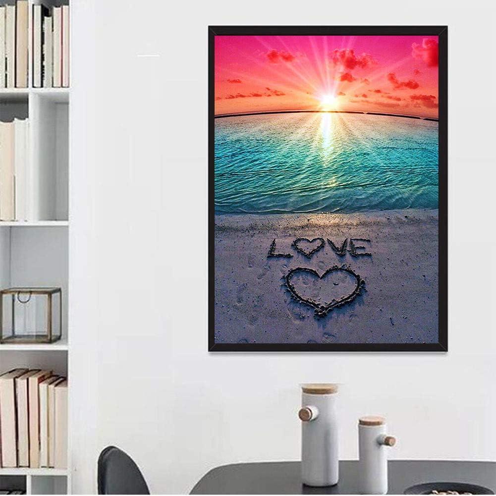 Full Drill 5D Diamond Painting Kits for Home Wall Decor, DIY Beach & LOVE  Diamond Art Gift, Personalised Paint by Numbers for Adults. (40cm x 30cm) 