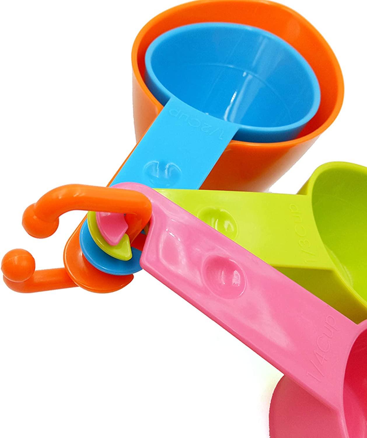 Rypet Pet Food Scoop - Measuring Cups and Spoons Set Plastic for Dog, Cat  and Bird Food (Random Color) Set of 4