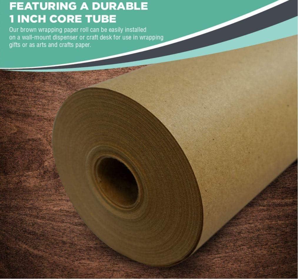 Kraft Brown Wrapping Paper Roll 24 x 1 800 (150 ft) 100% Recyclable Craft  Construction and Packing Paper for Use in Moving Bulletin Board Backing and  Paper Tablecloths 24 Inch by 150 Feet