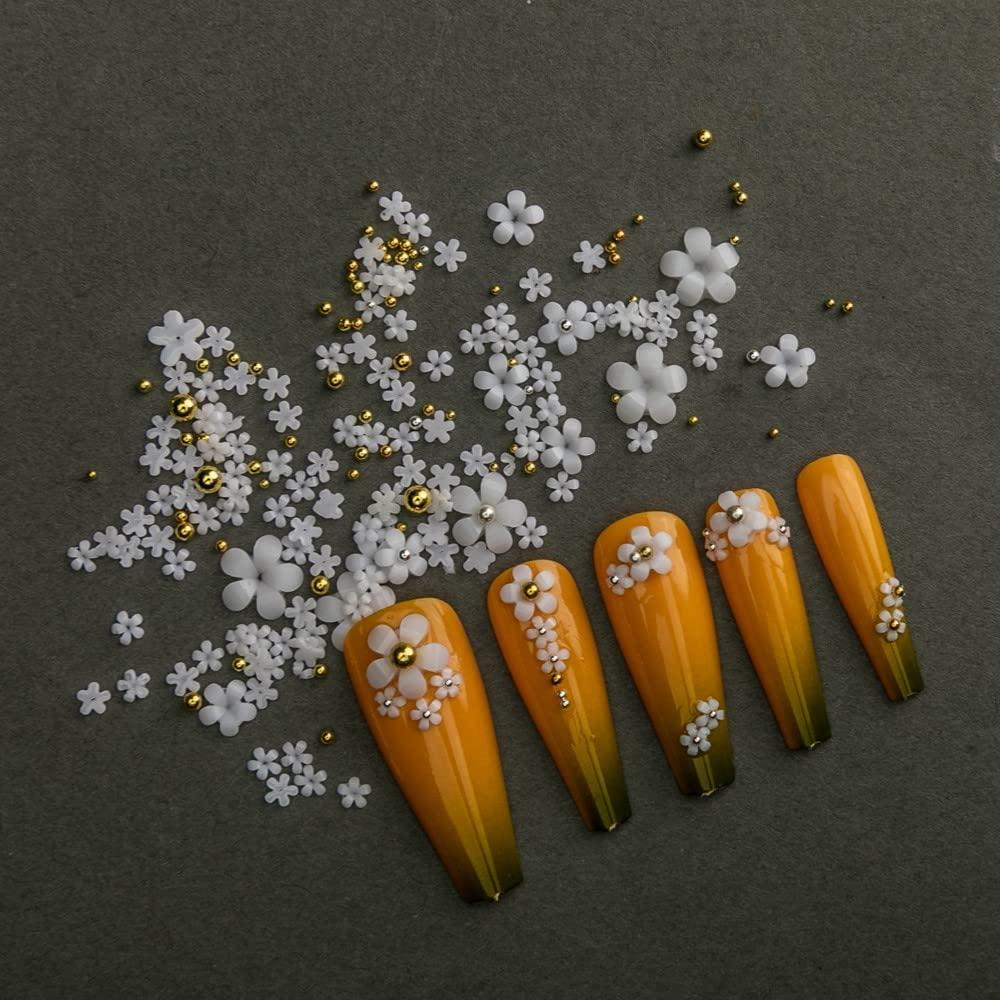 3d Flower Nail Charms And Metal Caviar Beads, 6 Grids Mixed 3d Acrylic Nail  Art Accessories Nail Designs For Diy Nail Decorations Nail Art Supplieslig
