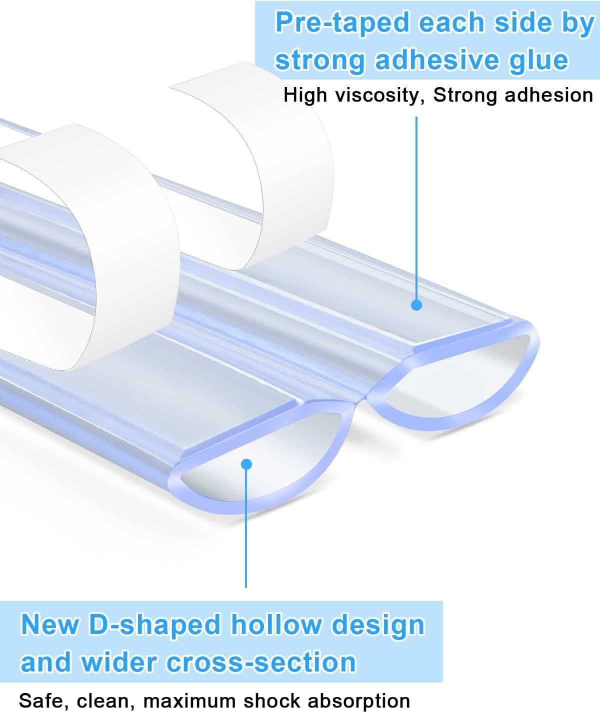 Baby Proofing, D-Shaped Hollow Edge Protector Strip Clear, Silicone Soft Corner  Protectors with Upgraded Pre-Taped Strong Adhesive, 6.6ft(2M) Edge  Protectors for Sharp Corners of Cabinets, Tables. 0.60.6in width(6.6ft  length)