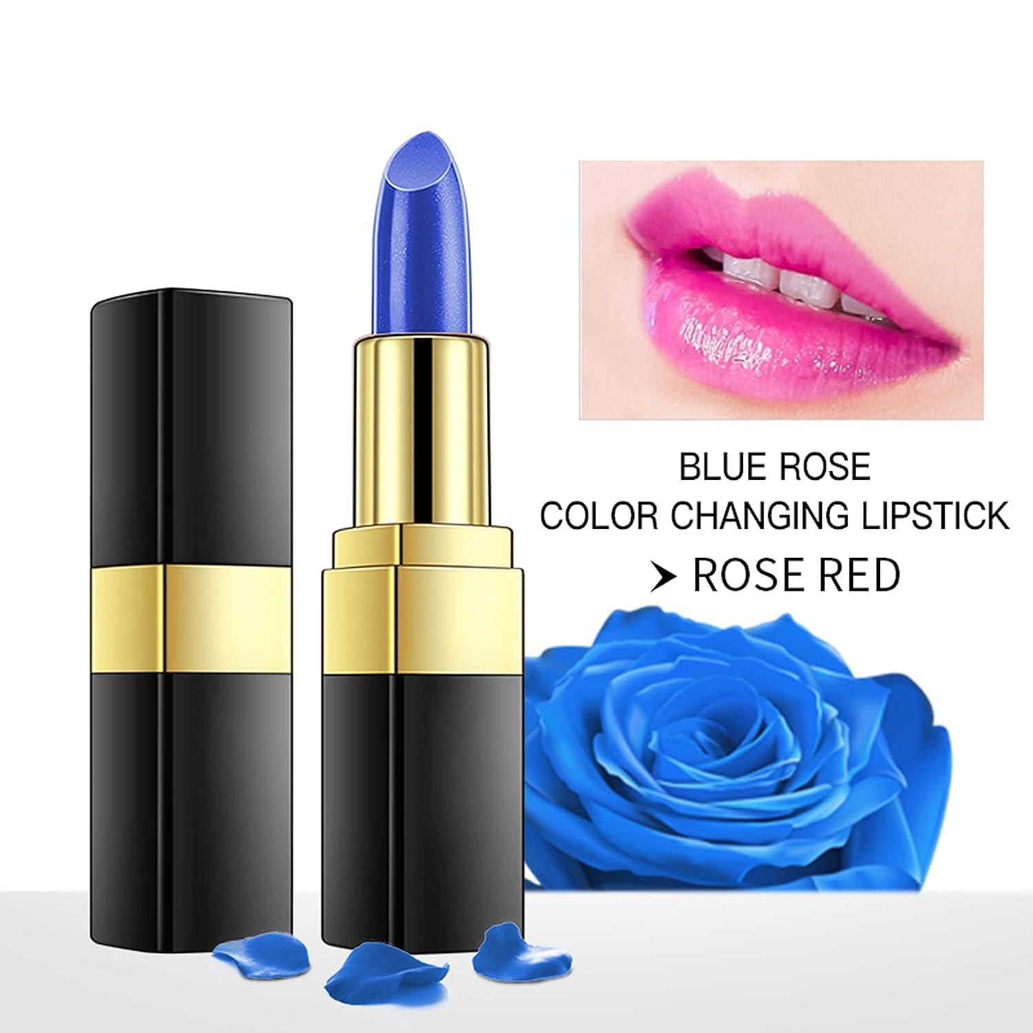 Yaper 3 Color Magic Temperature Changing Colors Lipstick,Long  Lasting and Not Easy to Stick Cup Magic Color Changing Waterproof Lipstick Lip  Gloss for Women (Blue & Black & Red) 