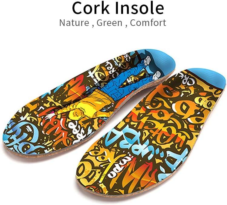 Senthmetic Natural Cork Insoles Graffiti Style, High Arch Support