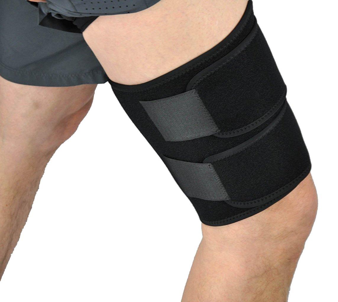 Medical Grade Thigh Hamstring Support Compression Brace Wrap Adjustable ...