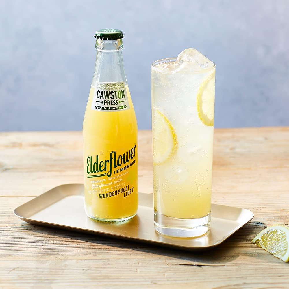 Cawston Press Sparkling Elderflower Lemonade Drink 12 x 250ml Glass Bottles No sugar
