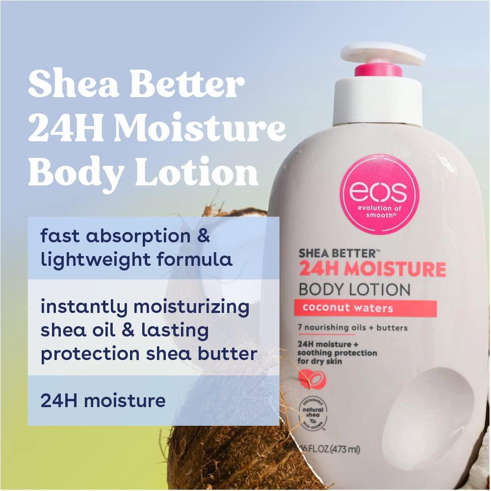 eos Shea Better Body Lotion- Coconut Waters, Soothes Dry Skin, 16 fl oz