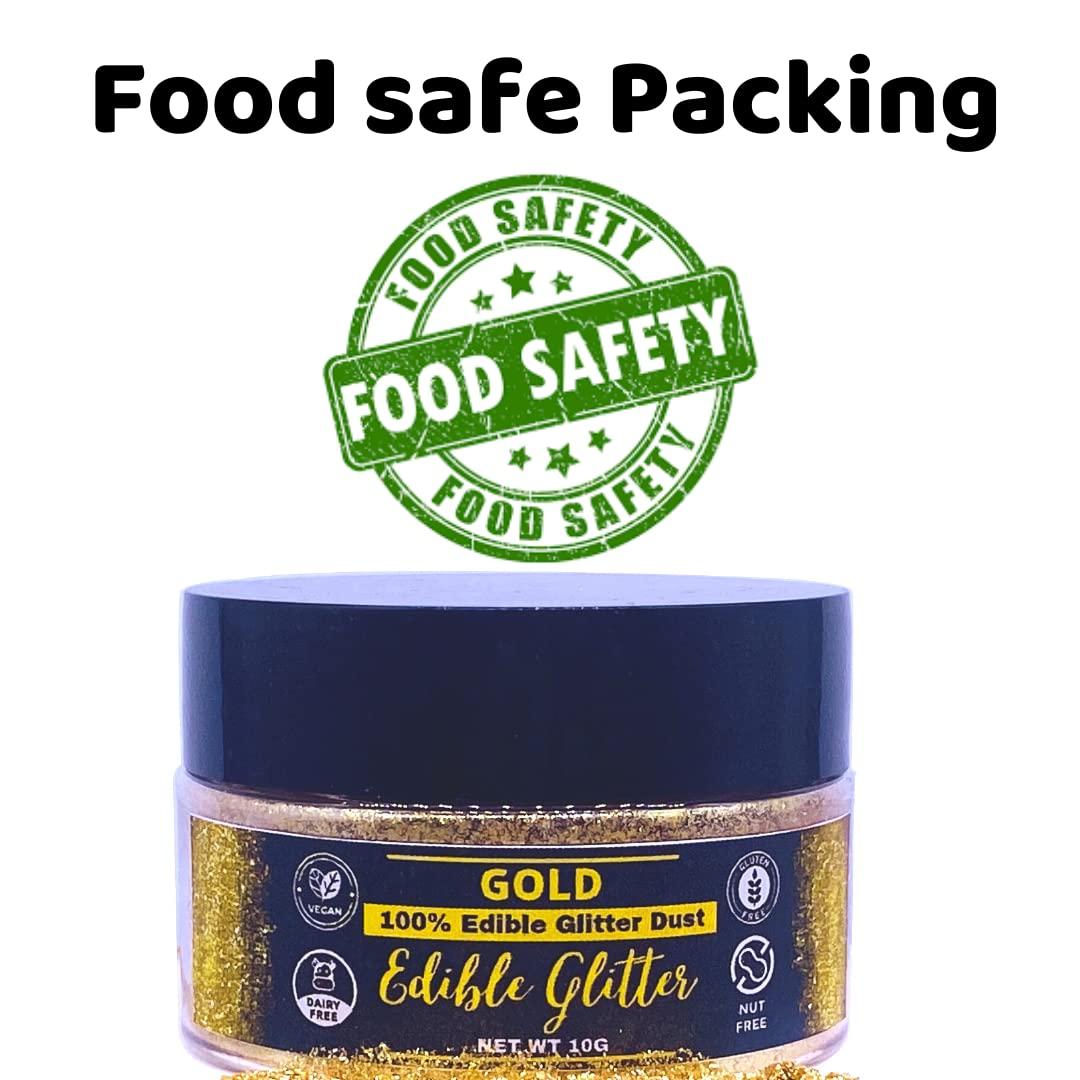  (BULK–30g) Edible Gold Dust, Gold Luster Dust Edible Glitter,  Edible Glitter For Drinks, Cakes, Chocolates, Cocktails, Edible Gold Paint  100% Food Safe, Vegan, Dairy-Free : Grocery & Gourmet Food