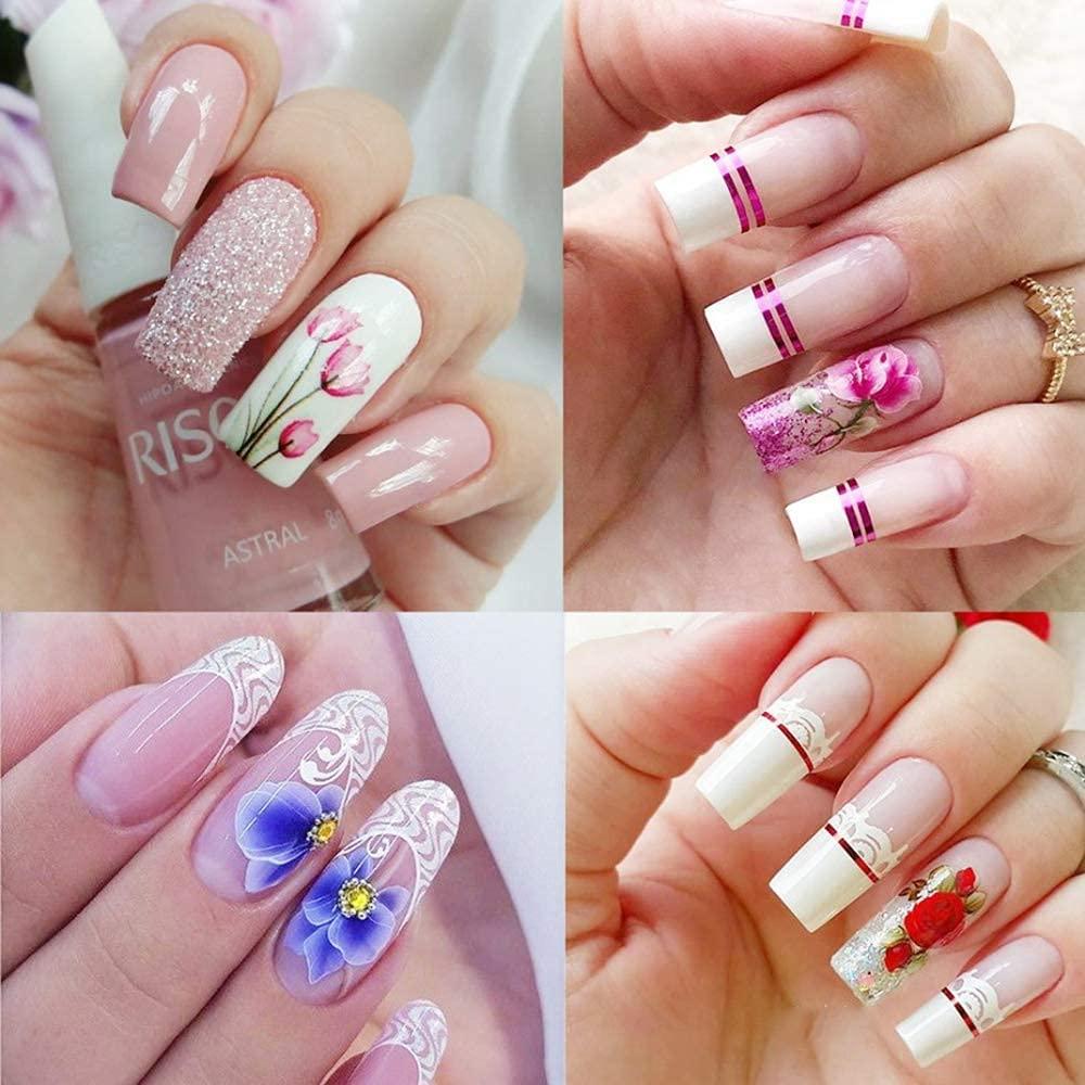 Nail Art Water Decals Stickers Transfers White Pink Spring Summer Roses Flowers  Floral Tulips - Etsy | Rose nail art, Nail art, Nail designs