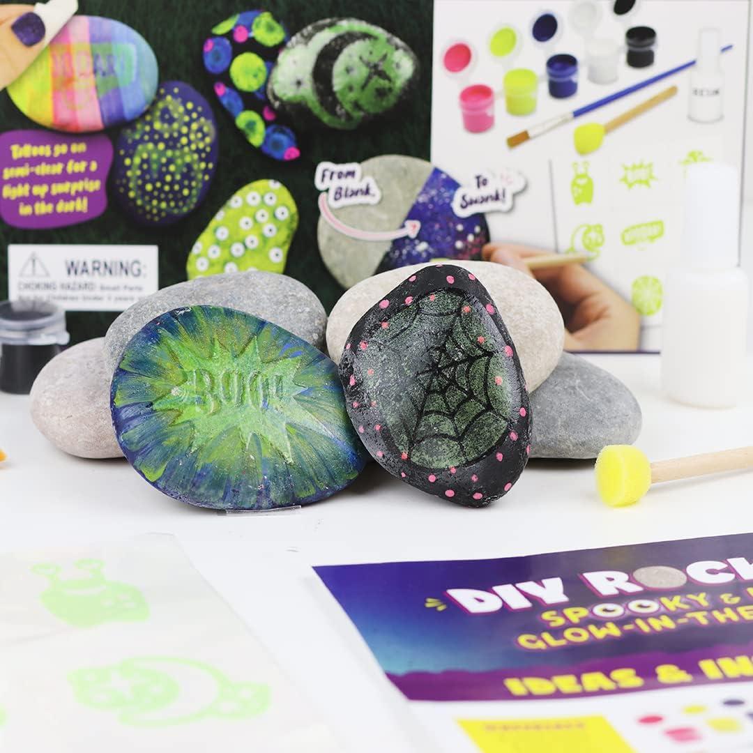 Glow In The Dark Rock Painting Kit for Kids - Arts and Crafts for Girls Boys  Ages 6-12 - Art Craft Kits Paint Set - Supplies for Painting Rocks - DIY  Gift Ideas Activities Age 4 6 7 8- 12 9-12