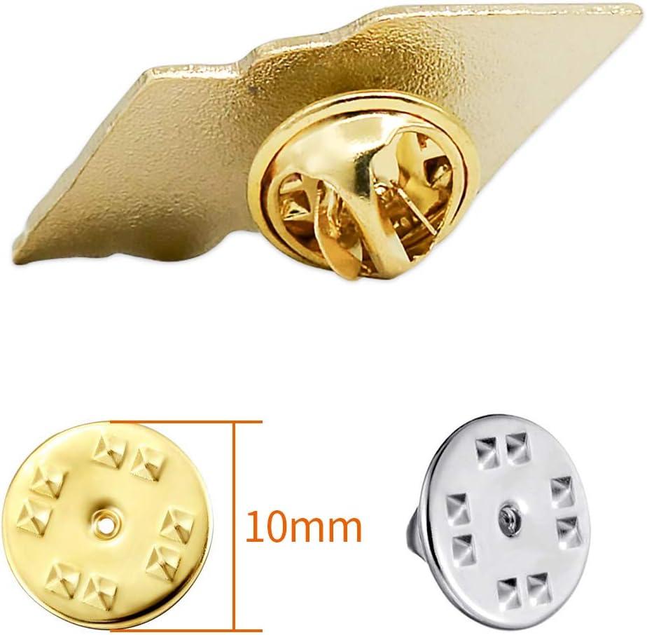 Locking Pin Backs For Lapel Pins Badges Insignias 10 PCS (Silvery)