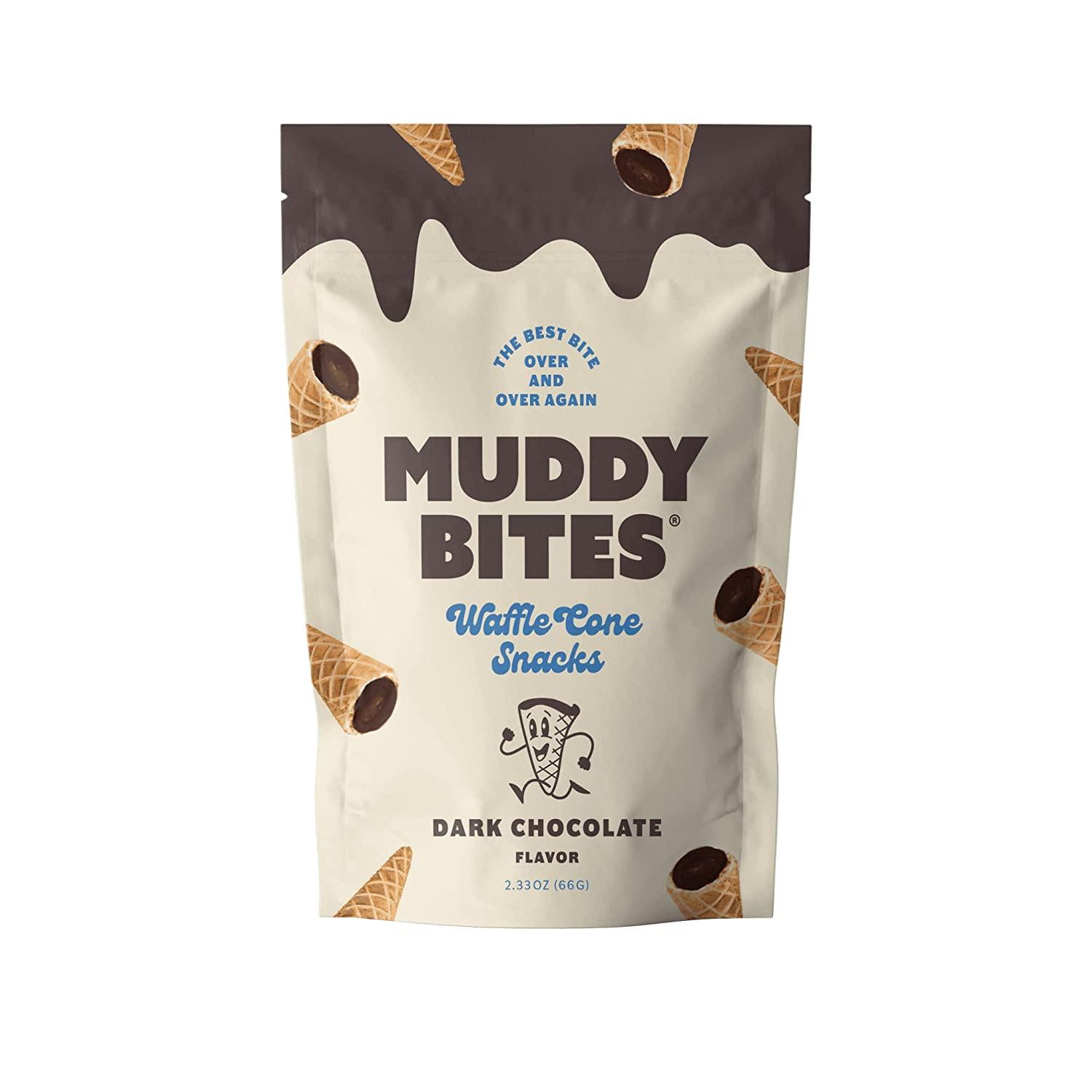 Muddy Bites Dark Chocolate Filled Waffle Cone Snacks 5 Bags