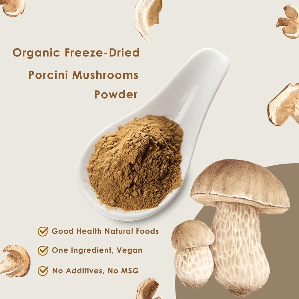 Orgnisulmte Organic Dried Porcini Mushrooms Powder 3 Oz,Wild Grown