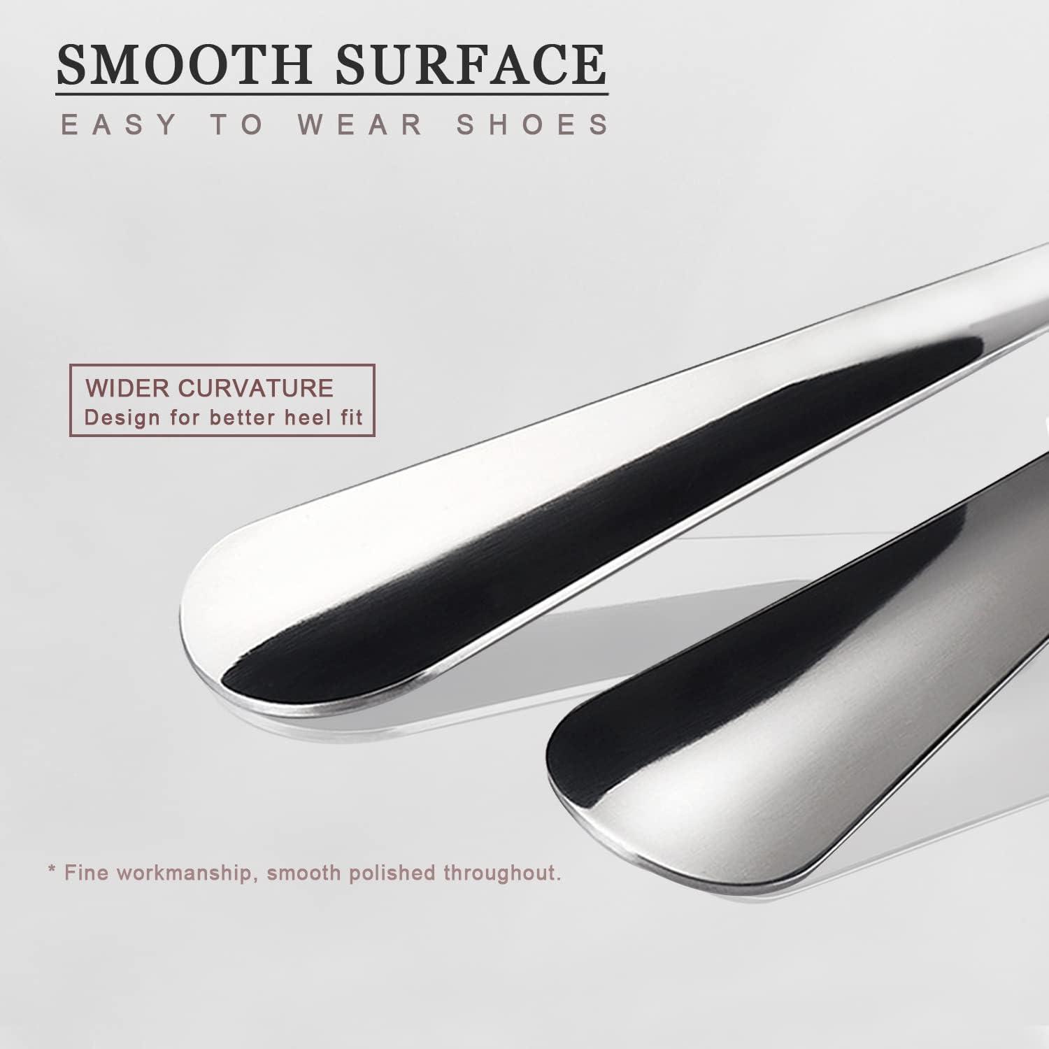 ACEBON Metal Shoe Horn Long Handle for Seniors, Heavy Duty 16 Inch Long