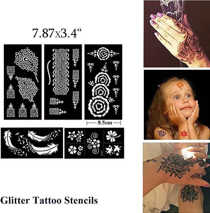 XMASIR Henna Tattoo Kit Stencils, 16 Sheets Temporary Reusable Tattoo Sets  Indian Arabian Temporary Tattoo Templates Kit for Body Art Paint - Yahoo  Shopping
