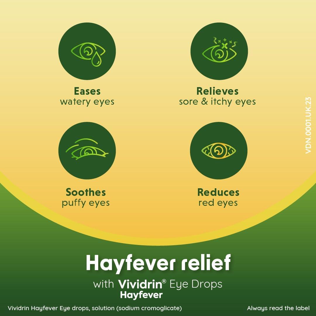 Vividrin Hayfever Eye Drops 10ml Contains Sodium Cromoglicate for