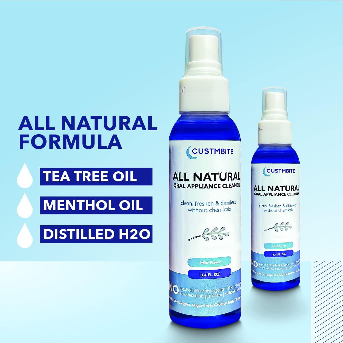 CUSTMBITE All Natural Dental Appliance Cleaner, Made in USA, Dentures