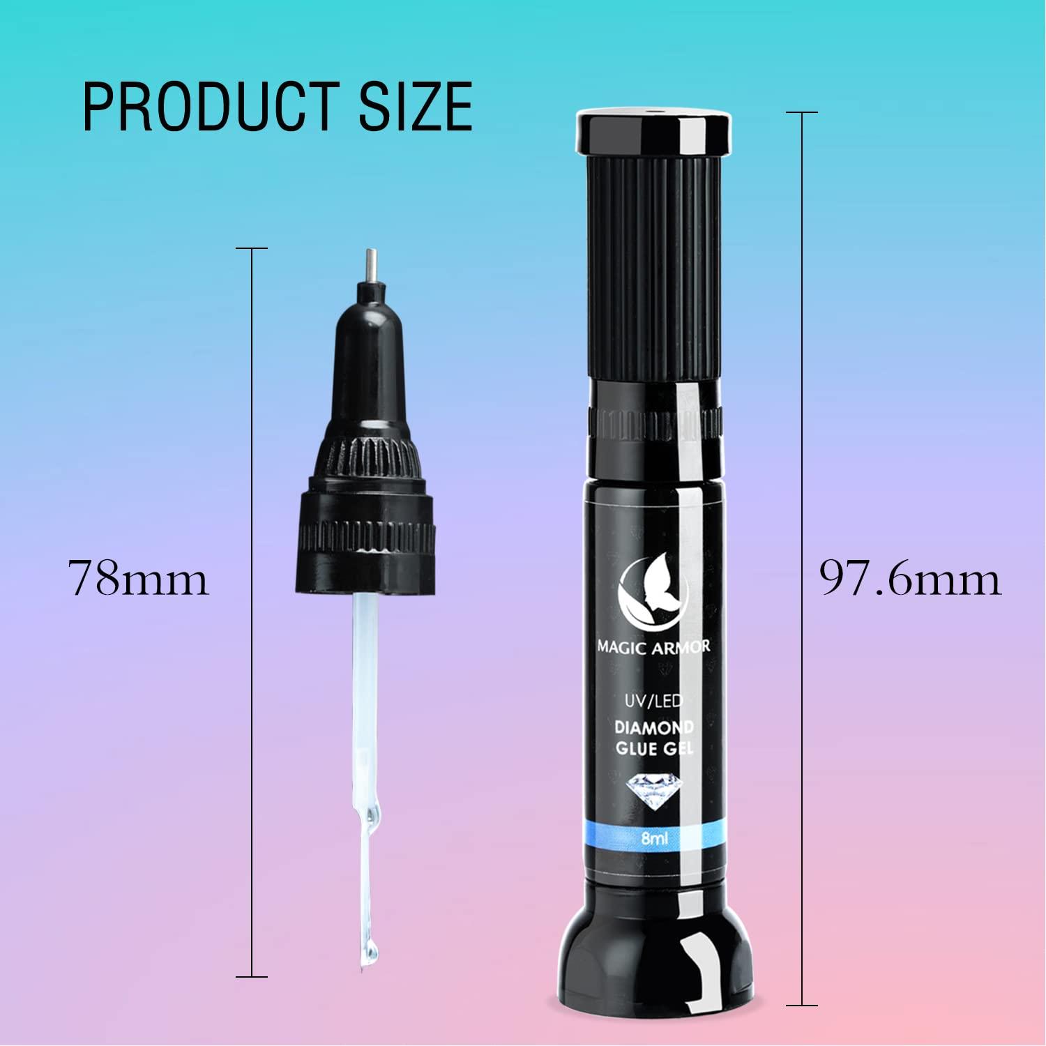 2pcs Nail Rhinestone Glue Gel with Brush & Nail Glue Precision Pen