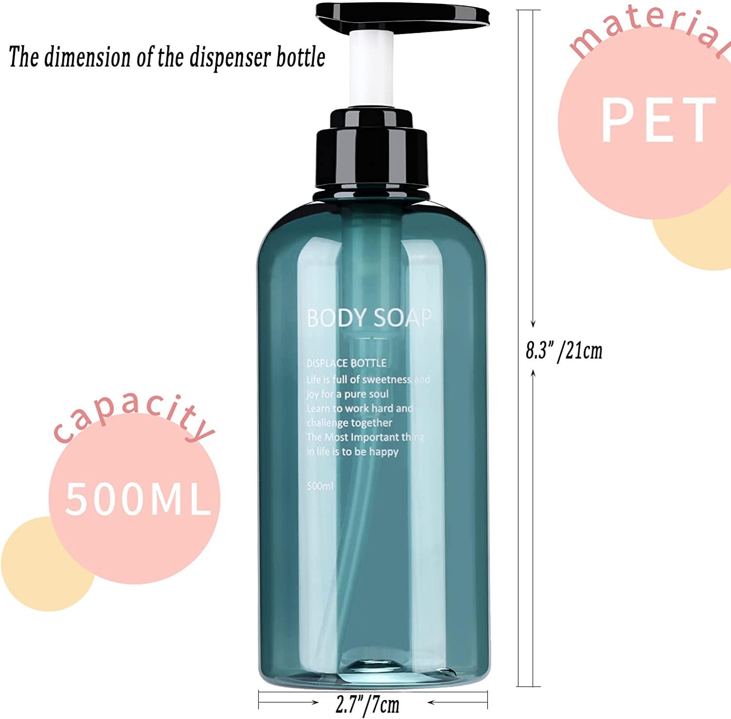 Shampoo and Conditioner Dispenser Bottles3pcs 16.9oz Plastic Empty Refillable Pump Lotion